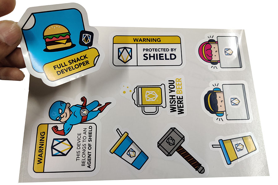 A5 sized sticker sheet with multiple die cut stickers